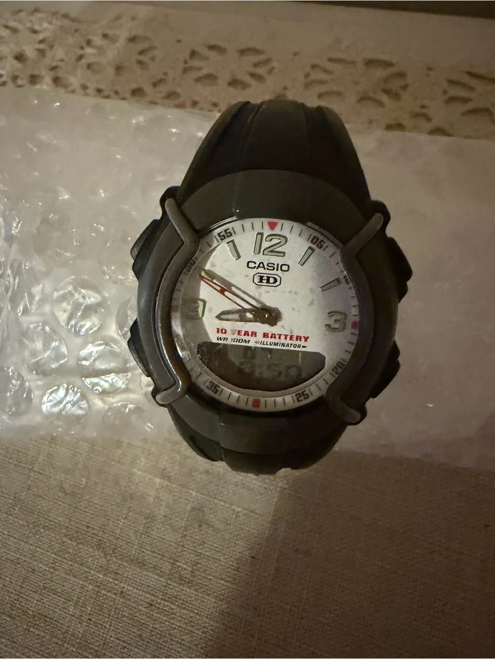 Casio HD 10 Year Battery HDC-600 Black And Grey Mens Digital Analog Watch